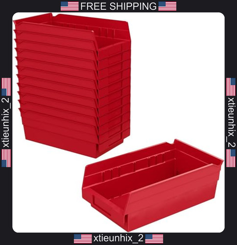 Plastic shelf bins 12x6 - plastic, 12x6.5x4