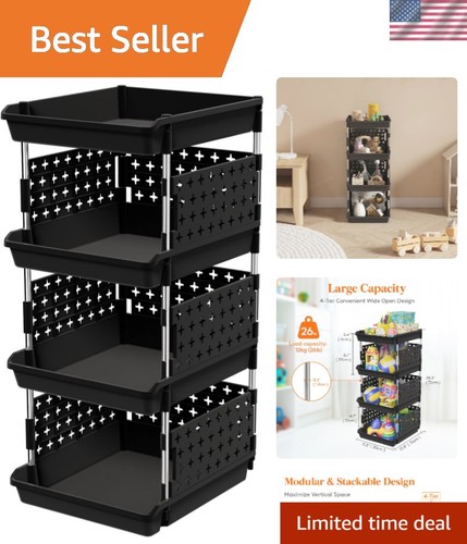 Large capacity black stackable - capacity,